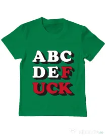 Tricou ADLER copil The alphabet Verde mediu