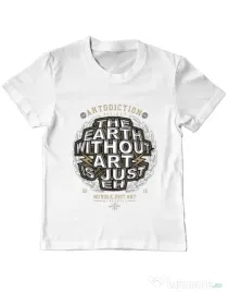 Tricou ADLER copil The Earth Without Art Alb