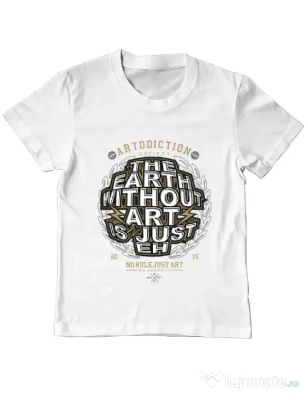 Tricou ADLER copil The Earth Without Art Alb