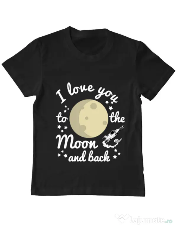 Tricou ADLER copil To the moon and back Negru