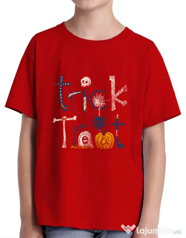 Tricou ADLER copil Trick or Treat Rosu