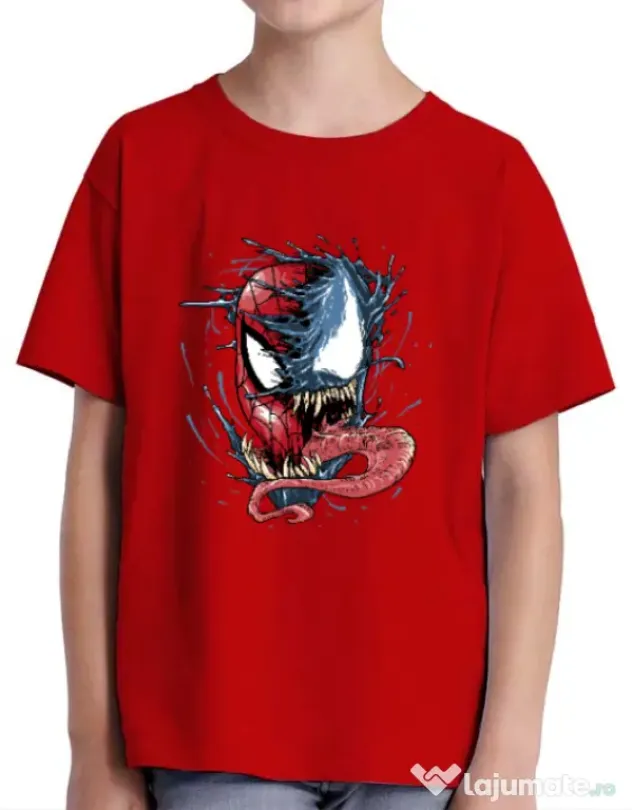 Tricou ADLER copil Venom vs Spiderman Rosu