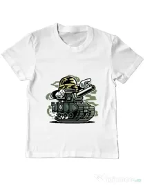 Tricou ADLER copil War Tank Alb