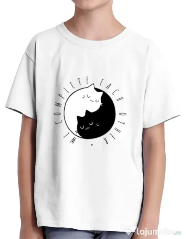 Tricou ADLER copil We complete each other Alb
