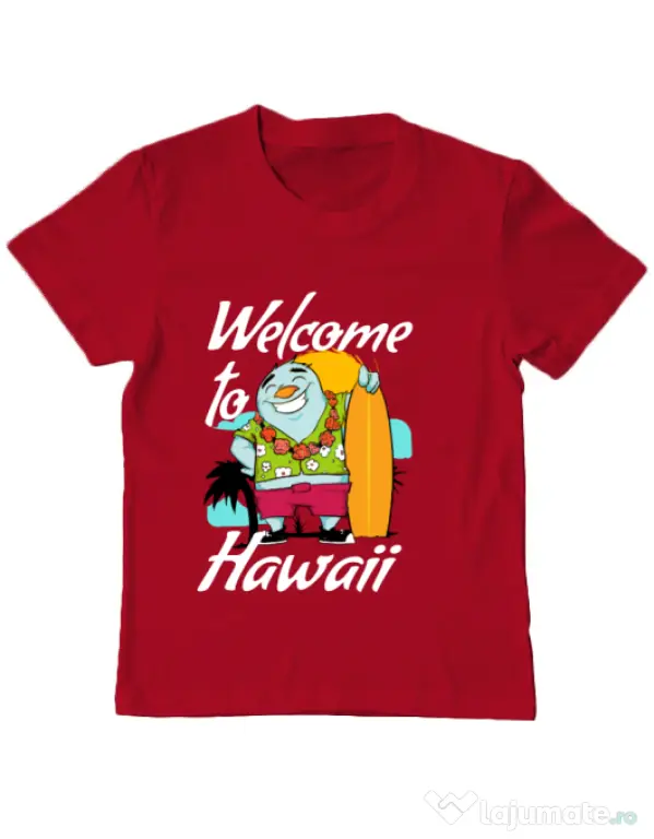Tricou ADLER copil Welcome to Hawaii Rosu