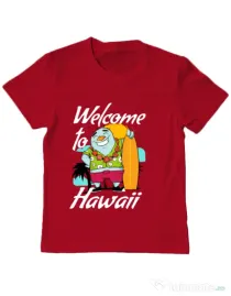 Tricou ADLER copil Welcome to Hawaii Rosu