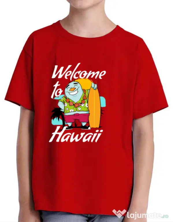 Tricou ADLER copil Welcome to Hawaii Rosu
