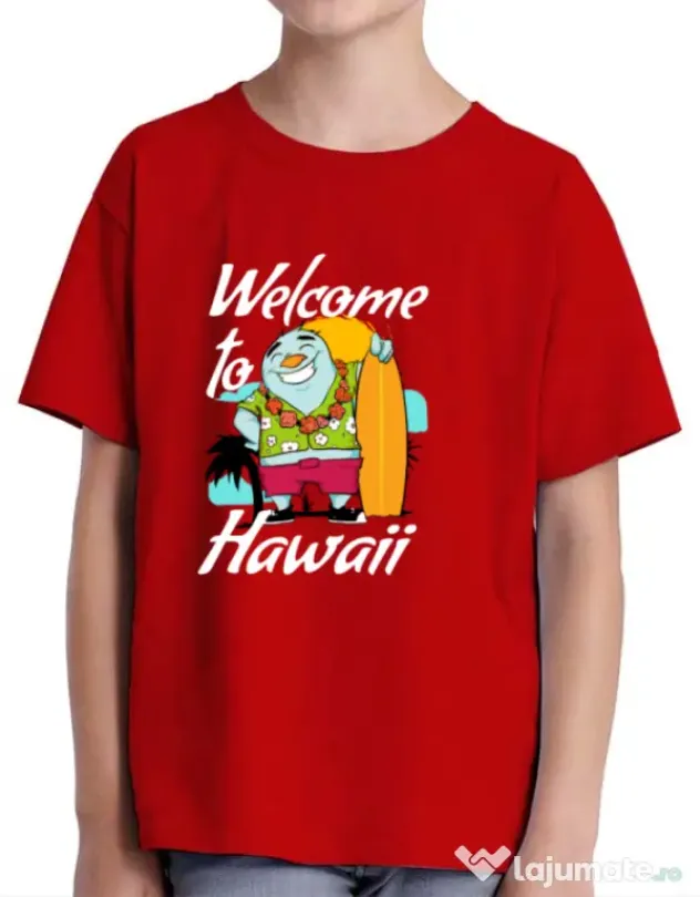 Tricou ADLER copil Welcome to Hawaii Rosu