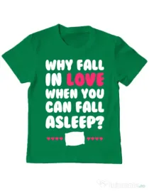 Tricou ADLER copil Why fall in love Verde mediu