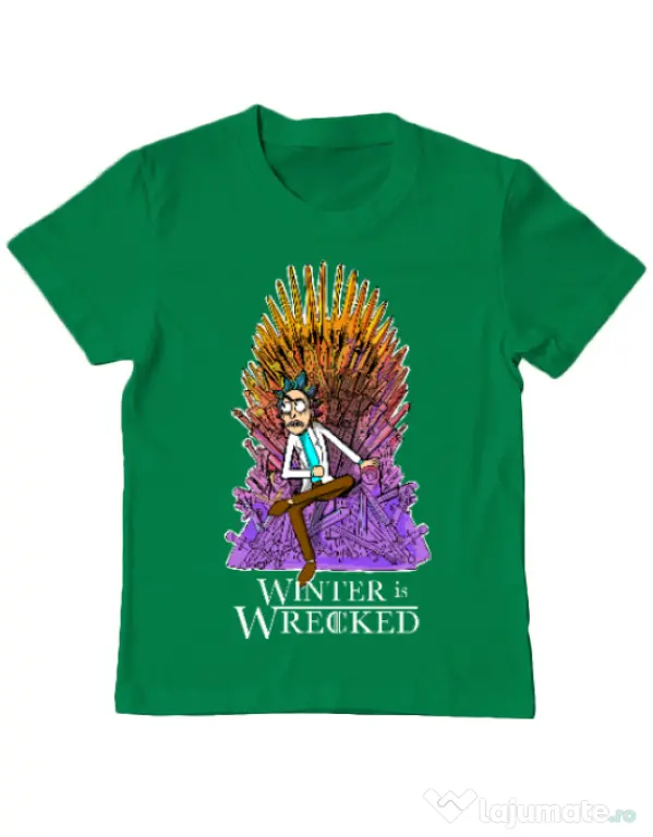 Tricou ADLER copil Winter is wrecked Verde mediu