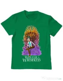 Tricou ADLER copil Winter is wrecked Verde mediu