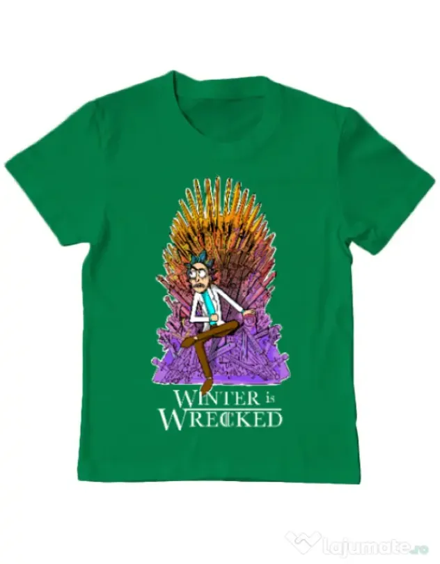 Tricou ADLER copil Winter is wrecked Verde mediu