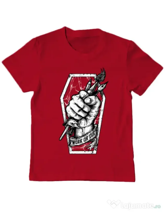 Tricou ADLER copil Work or Die Rosu