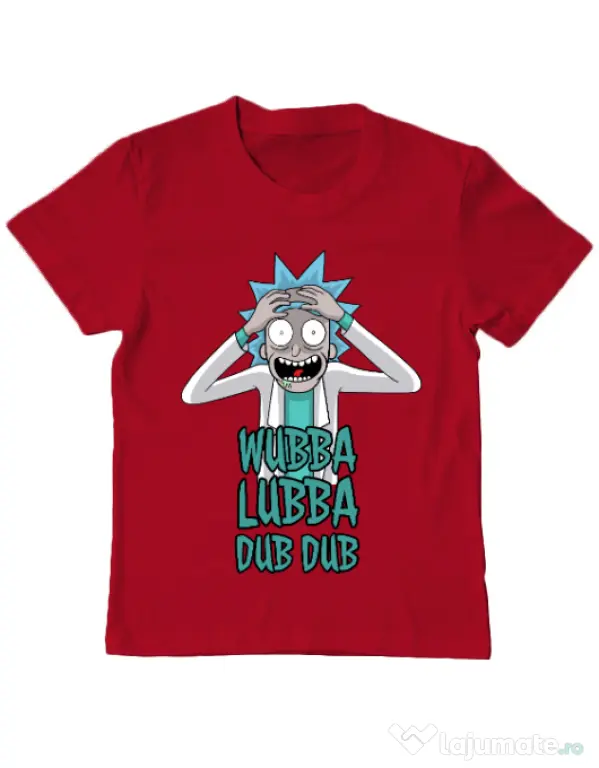 Tricou ADLER copil Wubba Lubba Dub Dub Rosu