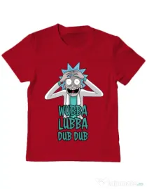 Tricou ADLER copil Wubba Lubba Dub Dub Rosu