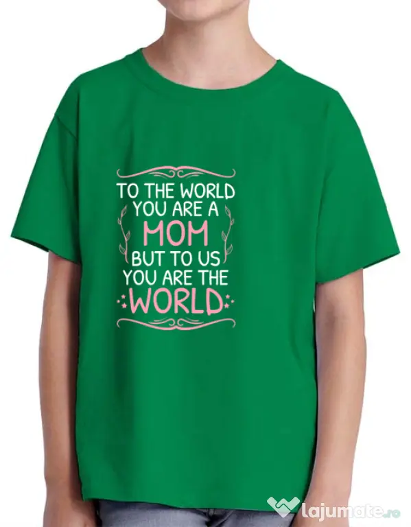Tricou ADLER copil You are the world Verde mediu