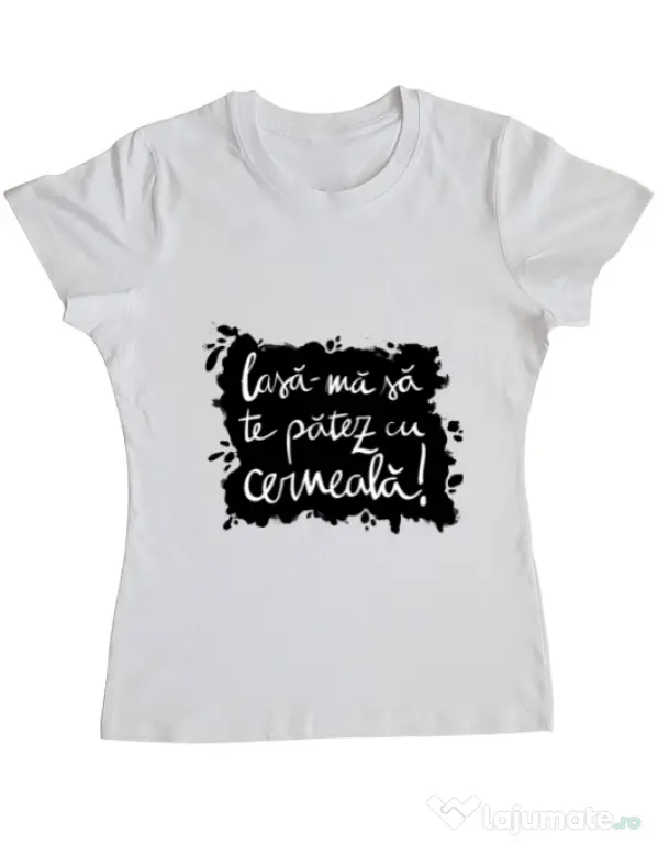 Tricou ADLER dama Te patez cu cerneala Alb