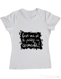 Tricou ADLER dama Te patez cu cerneala Alb