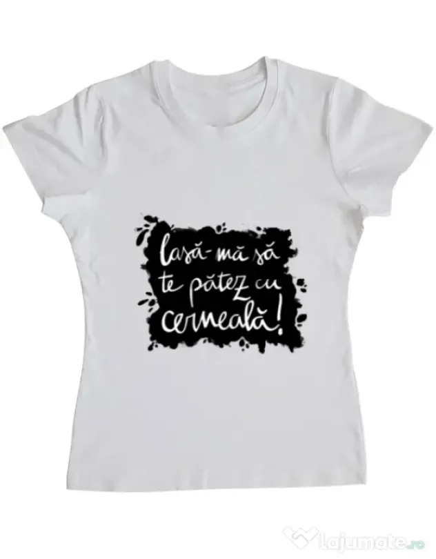 Tricou ADLER dama Te patez cu cerneala Alb