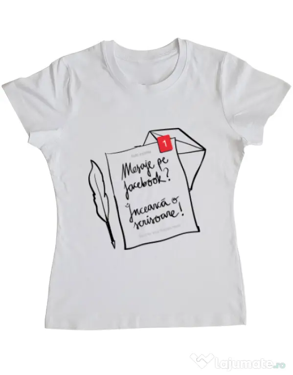 Tricou ADLER dama Incearca o scrisoare Alb