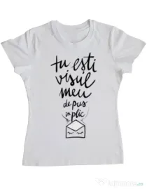 Tricou ADLER dama Tu esti visul meu Alb