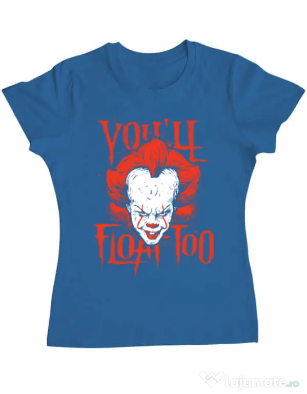 Tricou ADLER dama You ll float too Albastru azuriu