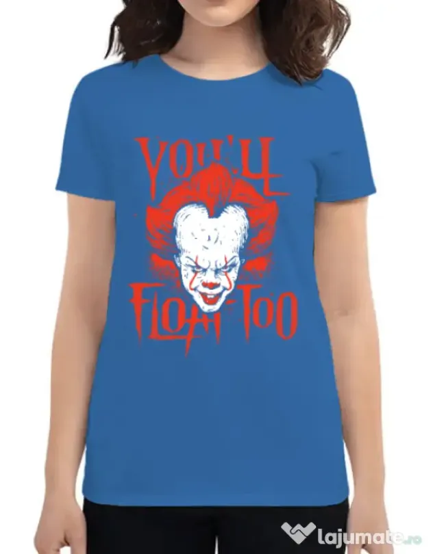 Tricou ADLER dama You ll float too Albastru azuriu