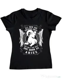 Tricou ADLER dama The best men are born as Aries Negru