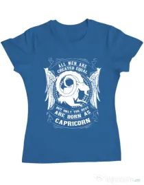 Tricou ADLER dama The best men are born as Capricorn Albastru azuriu