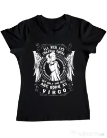 Tricou ADLER dama The best men are born as Virgo Negru