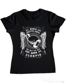 Tricou ADLER dama The best women are born as Scorpio Negru