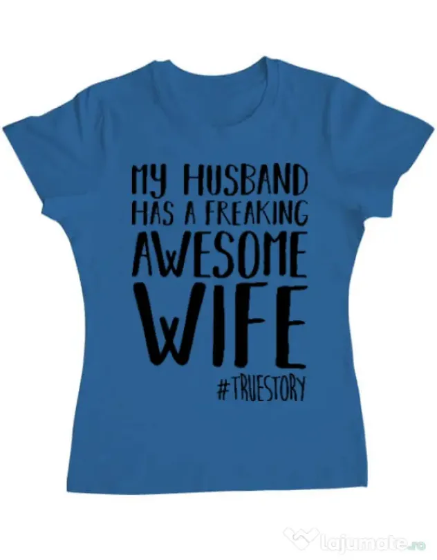 Tricou ADLER dama Awesome wife Albastru azuriu