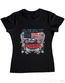 Tricou ADLER dama American pride Negru