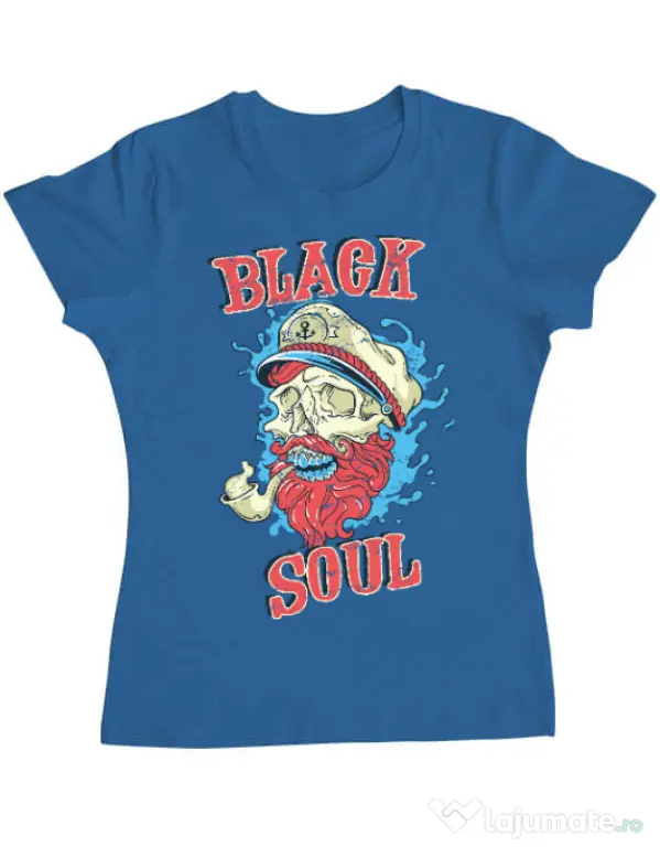 Tricou ADLER dama Black soul Albastru azuriu