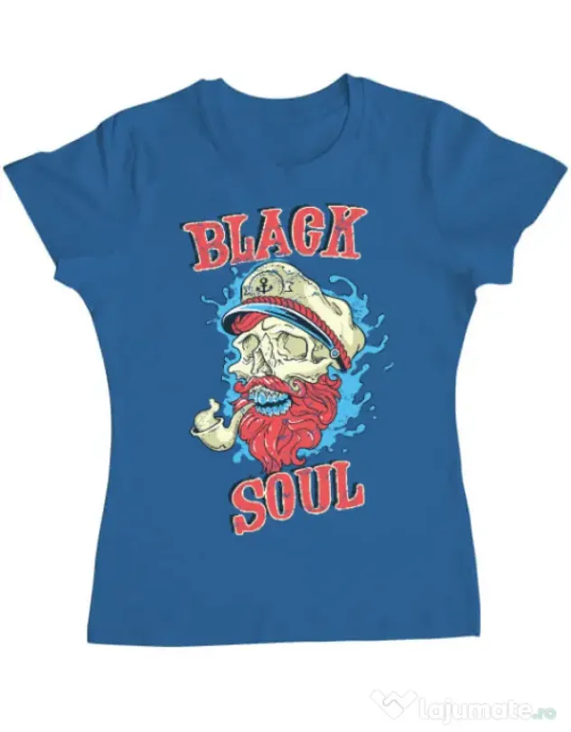 Tricou ADLER dama Black soul Albastru azuriu