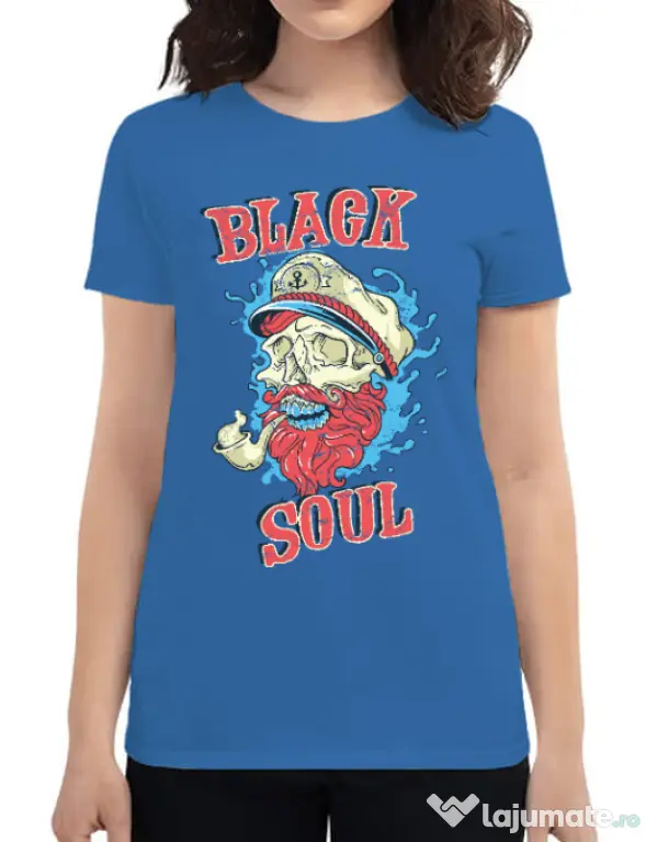 Tricou ADLER dama Black soul Albastru azuriu