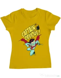 Tricou ADLER dama Captain obvious Galben