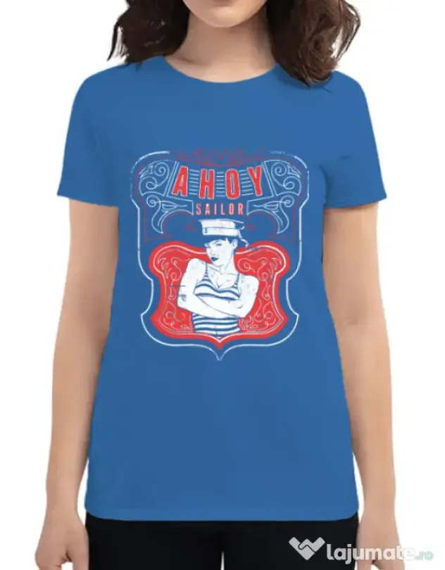 Tricou ADLER dama Ahoy sailor Albastru azuriu
