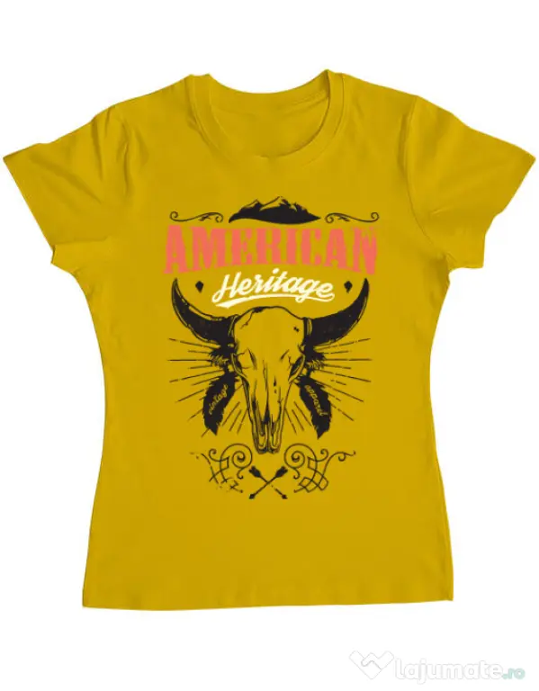 Tricou ADLER dama American heritage Galben