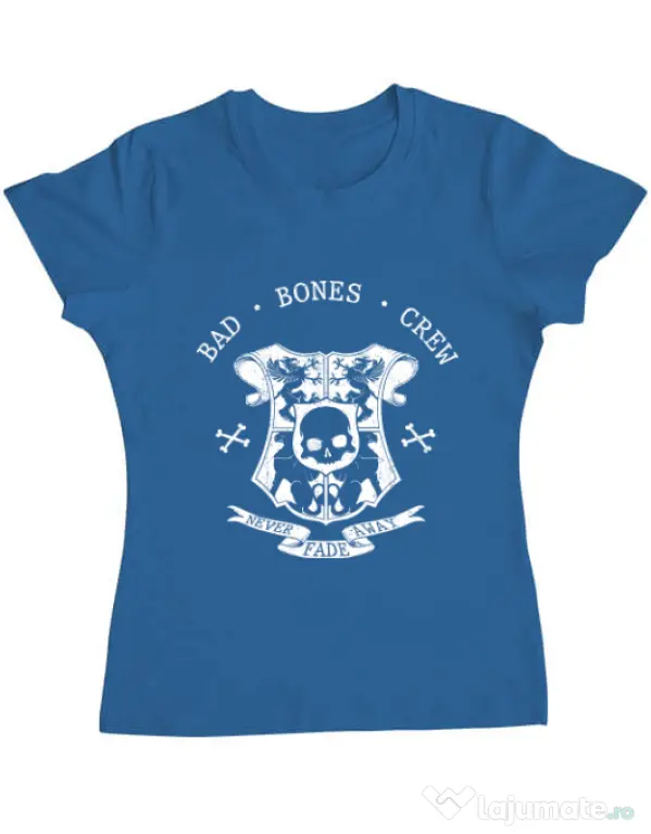 Tricou ADLER dama Bad bones crew crest Albastru azuriu