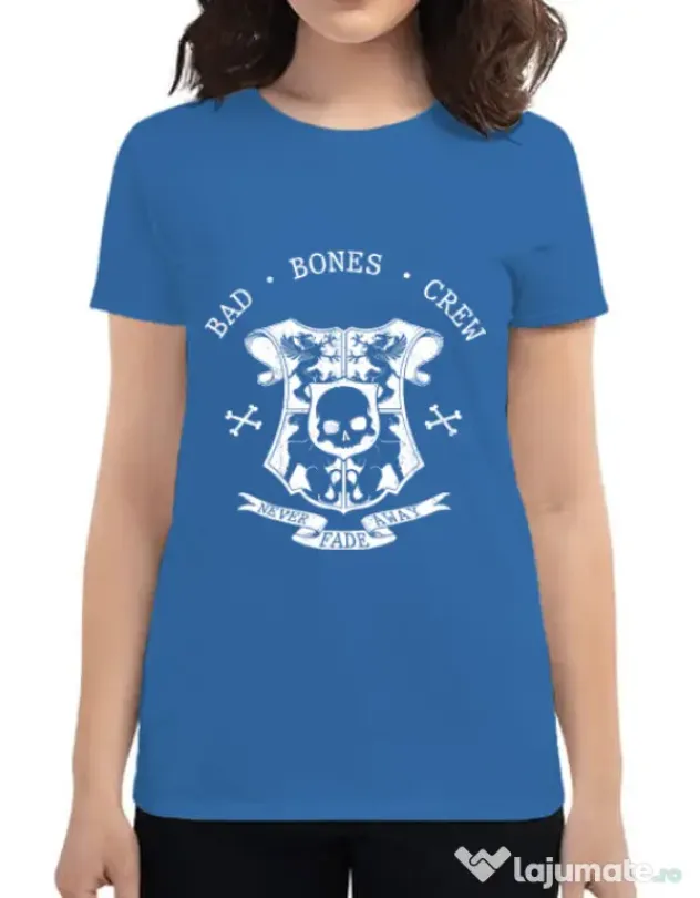 Tricou ADLER dama Bad bones crew crest Albastru azuriu