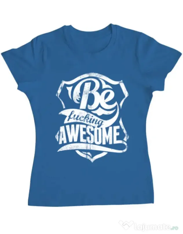 Tricou ADLER dama Be awesome Albastru azuriu