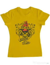Tricou ADLER dama Dead rockers Galben