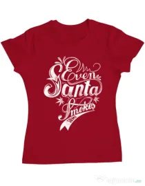 Tricou ADLER dama Even santa smokes Rosu