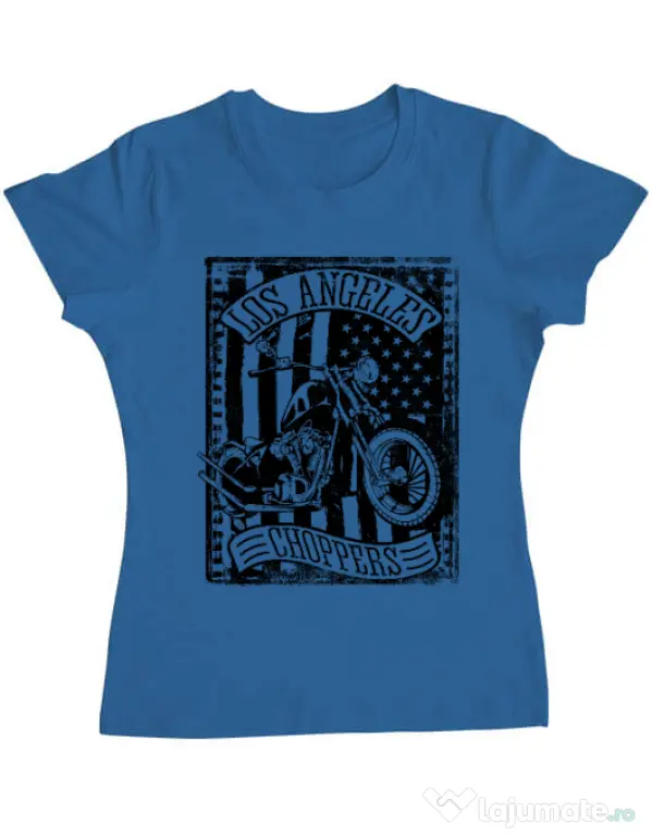 Tricou ADLER dama Flag and bike Albastru azuriu