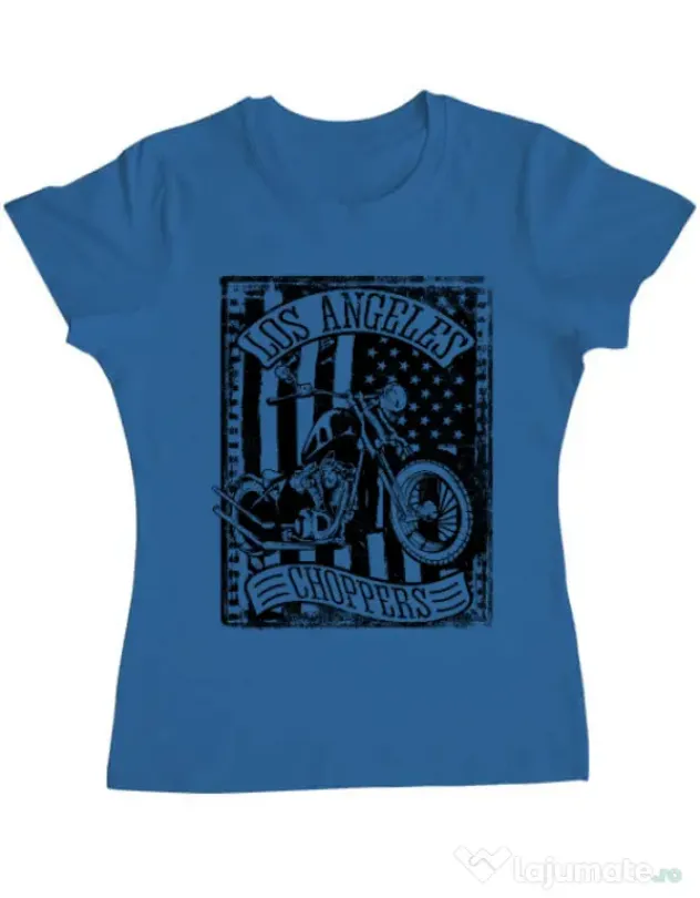 Tricou ADLER dama Flag and bike Albastru azuriu