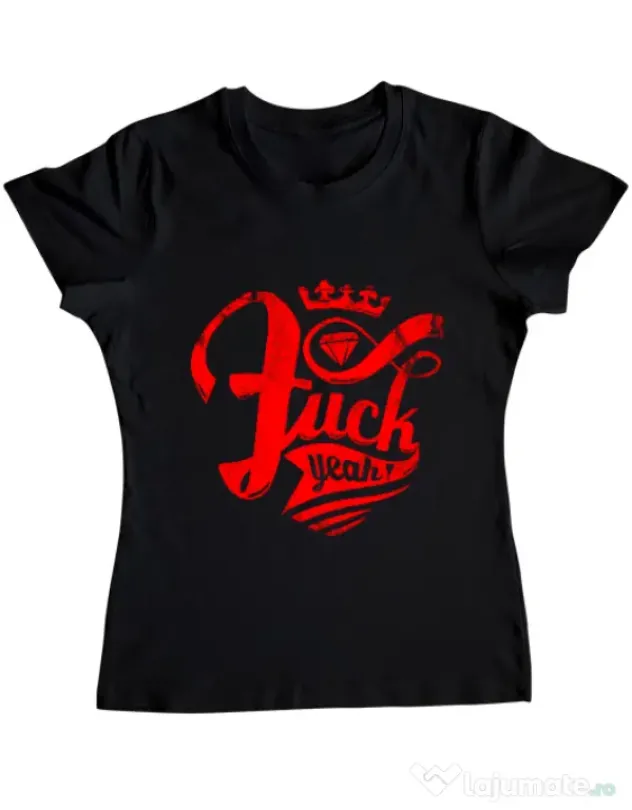 Tricou ADLER dama Fuck yeah Negru