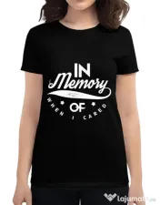Tricou ADLER dama In memory of when I cared Negru 