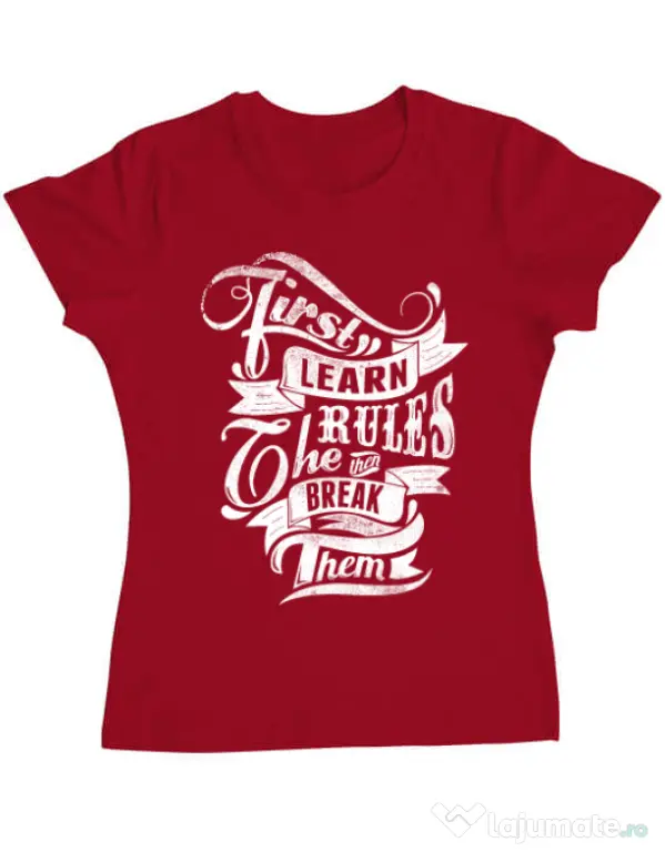 Tricou ADLER dama Learn the rules Rosu