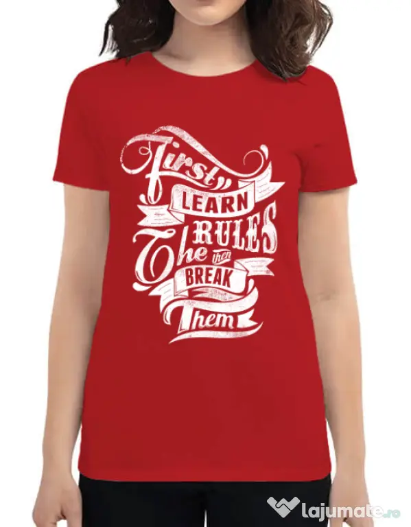 Tricou ADLER dama Learn the rules Rosu